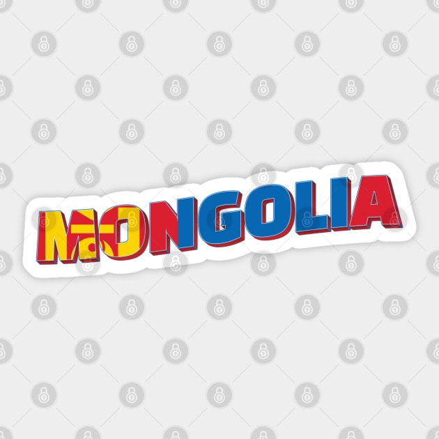 Mongolia Vintage style retro souvenir Sticker by DesignerPropo